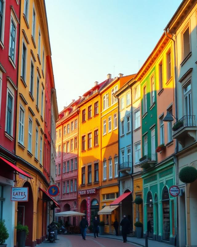 Ciudad colorida en el extranjero